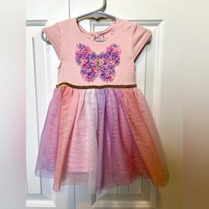 Baby Girl Tulle Skirt Dress with Butterfly Appliqué